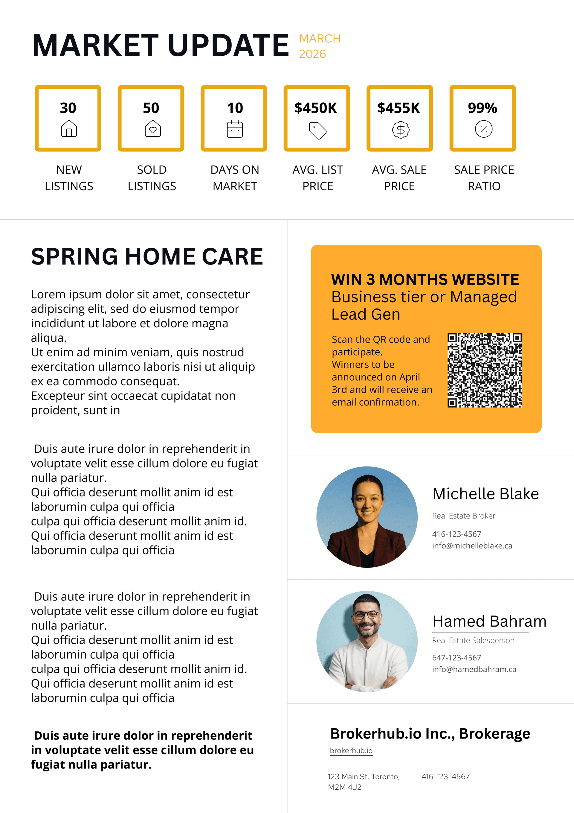 FarmKit monthly farming flyer sample back page