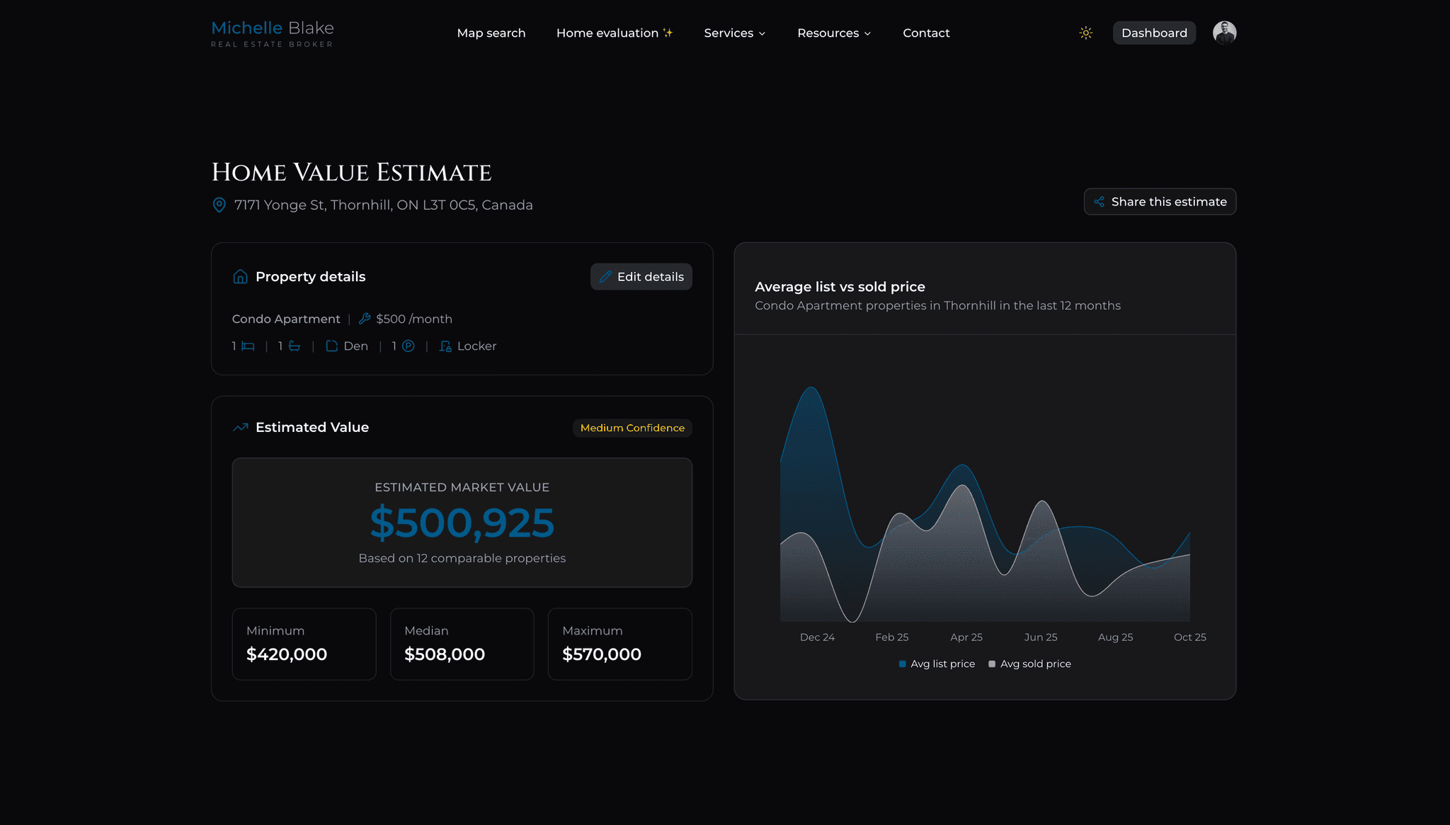 AI home evaluation tool interface